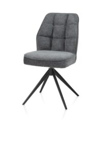 Bell, chaise - pi&eacute;tement noir - pivotante - confort ressorts - combi Calabria/Vada - Anthracite - Image 2