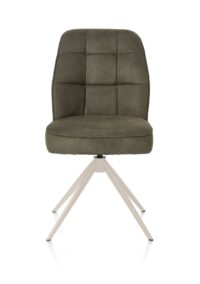 Bell, eetkamerstoel - creme frame - draaibaar - relax - pocket - stof Calabria - mosgroen