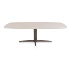 Saluti, table ovale 240 X 110 cm. - pied central - steelbrown - Light sand