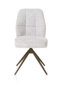 Bell, chaise - piétement steelbrown - pivotante - confort ressorts - combi Calabria/Vada - Caillou