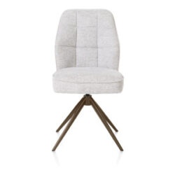 Bell, chaise - piétement steelbrown - pivotante - confort ressorts - combi Calabria/Vada - Caillou