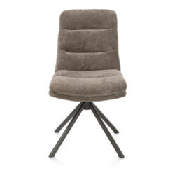 Mia, chaise - pivotante - pietement graphite - tissu Livigno - brun