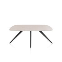 Saluti, eetkamertafel ovaal 180 x 105 cm. - 4 poot - rough off black - Light sand