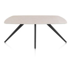 Saluti, table ovale 180 x 105 cm. - 4 pieds - rough off black - Light sand