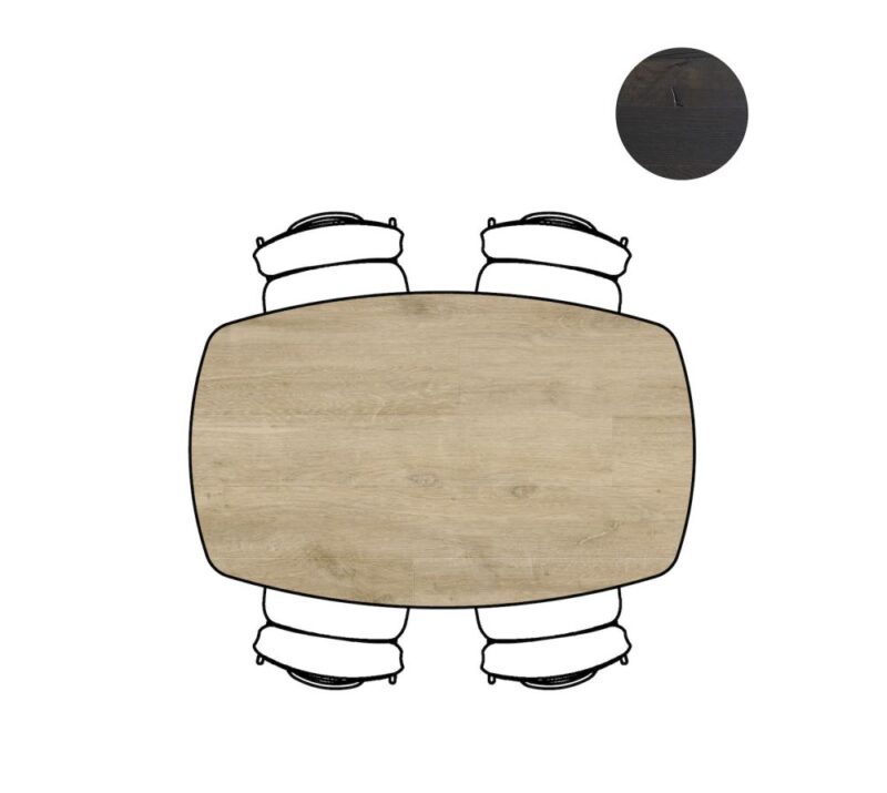 Arvada, Table 160 X 100 Cm. - Ovale - Pied Central Nebbia - Naturel Nebbia - Image 2