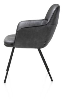 Mateo, armstoel - 4-pootjes - rough off black - Pala - Antraciet - Afbeelding 3