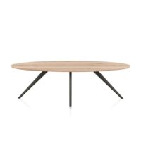 Arvada, Table à manger 250 x 110 cm, ellipse, 4 pieds - Metal graphite