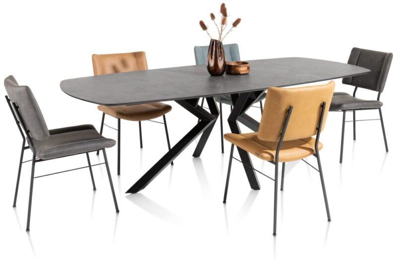 Masura, Eetkamertafel Ovaal - 200 X 105 Cm - Antraciet - Afbeelding 3