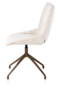 Mats, eetkamerstoel - draaibaar - steelbrown - Luton - Creme - Afbeelding 3
