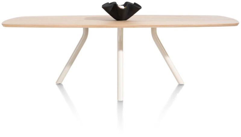 Arvada, Table 250 X 110 Cm. - Ovale - Pied Central Nebbia - Naturel Nebbia - Image 2
