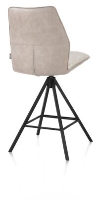 Franky, chaise de bar - pivotante - front Toba Caillou / dos Pala gris clair - Image 2