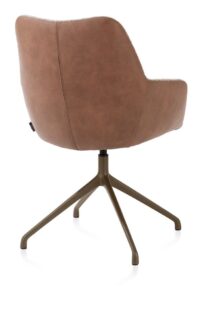 Mats, armstoel aluminium frame 4-poots - draaibaar steelbrown - Pala cognac + Luton koper - Afbeelding 2