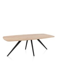 Arvada, eetkamertafel 220 x 110 cm, ovaal, 4 poot - Rough off black - Afbeelding 2