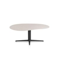 Saluti, eetkamertafel organisch 180 X 120 cm. - centrale teenpoot - rough off black - Light sand