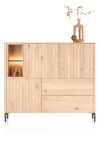Trenton, dressette 153 cm - 3-deuren + 2-laden + 2-niches - natural