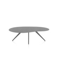 Saluti, table organic 210 x 120 cm. - 4 pieds - graphite - Anthracite