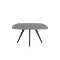 Saluti, eetkamertafel ovaal 150 x 105 cm. - 4 poot - rough off black - Antraciet