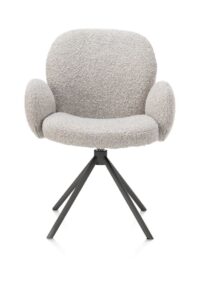 Jaxon, armstoel - graphiet frame - draaibaar - stof Brioni - Kiezel