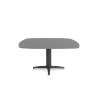 Saluti, eetkamertafel ovaal 150 X 105 cm. - centrale teenpoot - rough off black - Antraciet