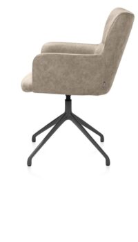 Sage, armstoel draaibaar - graphiet - stof Oregon - beige - Afbeelding 3