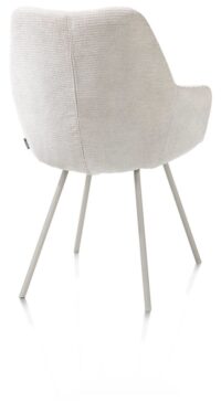 Odin, chaise &agrave; accoudoirs - pi&eacute;tement m&eacute;tal RAL 7044 - silk grey - tissu Vada ivoire - Image 2