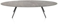 Niora, salontafel 150 x 50 cm - HPL marmer licht grijs - Metal graphite - Afbeelding 3