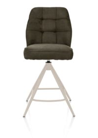 Bell, barstoel - creme frame - draaibaar - pocket - stof calabria - mosgroen