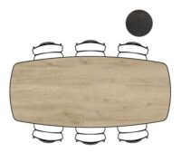 Arvada, table 250 x 110 cm. - ovale - pied central long - natural - Image 2
