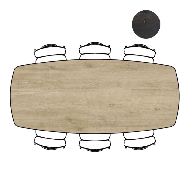 Arvada, Table 250 X 110 Cm. - Ovale - Pied Central Long - Natural - Image 2