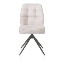 Bell, eetkamerstoel - grafiet frame - draaibaar - relax - pocket - stof Calabria - Kiezel