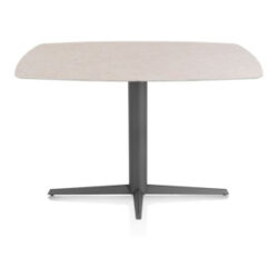 Saluti, table de bar ovale 150 x 105 cm. - pied central - graphite - Light sand