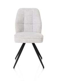 Bell, chaise - piétement noir - confort ressorts - combi Calabria/Vada - Caillou