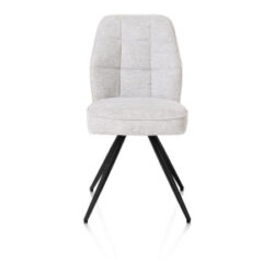 Bell, chaise - piétement noir - confort ressorts - combi Calabria/Vada - Caillou