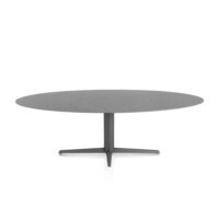 Saluti, table ellipse 210 X 105 cm. - pied central - graphite - Anthracite