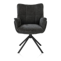Juna, armstoel - rough off black frame - draaibaar - stof Livigno
