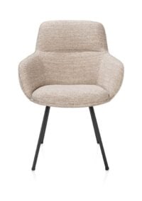 Mateo, armstoel - 4-pootjes - rough off black - Bellini - Creme