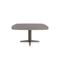 Saluti, eetkamertafel ovaal 150 X 105 cm. - centrale teenpoot - steelbrown - Lava