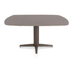 Saluti, table ovale 150 X 105 cm. - pied central - steelbrown - Lava