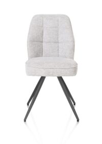 Bell, chaise - piétement graphite - confort ressorts - combi Calabria/Vada - Caillou