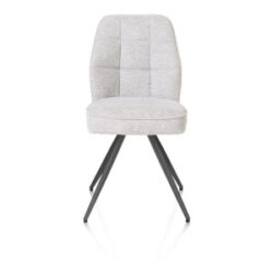 Bell, eetkamerstoel - grafiet frame - pocket - combi Calabria/Vada - Kiezel