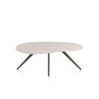 Saluti, eetkamertafel organisch 180 x 120 cm. - 4 poot - steelbrown - Light sand