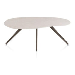 Saluti, table organic 180 x 120 cm. - 4 pieds - steelbrown - Light sand