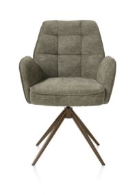 Bell, armstoel - steelbrown frame - draaibaar - pocket - combi Calabria/Vada - mosgroen