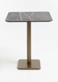 Brest table de bar marble light grey 75x75cm - Or