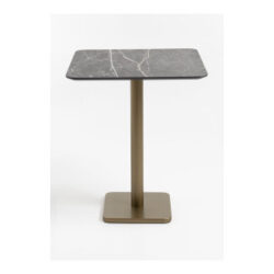 Brest table de bar marble light grey 75x75cm - Or