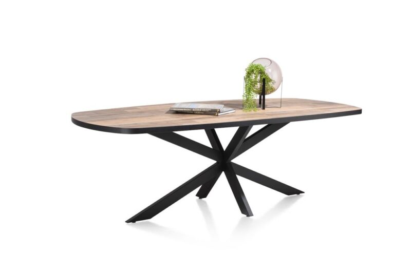 Avalox, Eetkamertafel Ovaal 240 X 110 Cm - Kleur Driftwood - Centrale Poot - Afbeelding 2