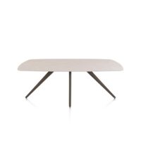 Saluti, eetkamertafel ovaal 210 x 105 cm. - 4 poot - steelbrown - Light sand