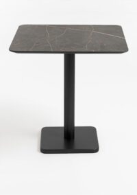 Brest table de bistrot marble onyx 75x75cm - noir