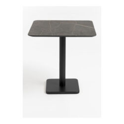 Brest table de bistrot marble onyx 75x75cm - noir