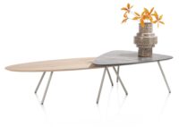 Niora, table basse 150 x 50 cm - chene placage - Silk grey - Image 3